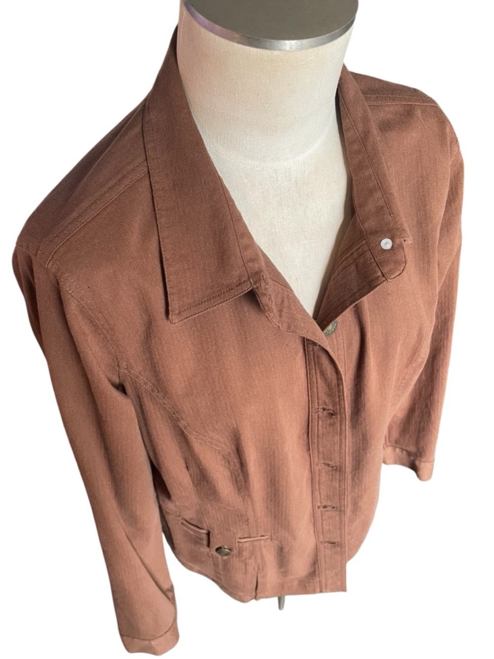 Christopher & Banks brown Lightweight Button-Front Jacket